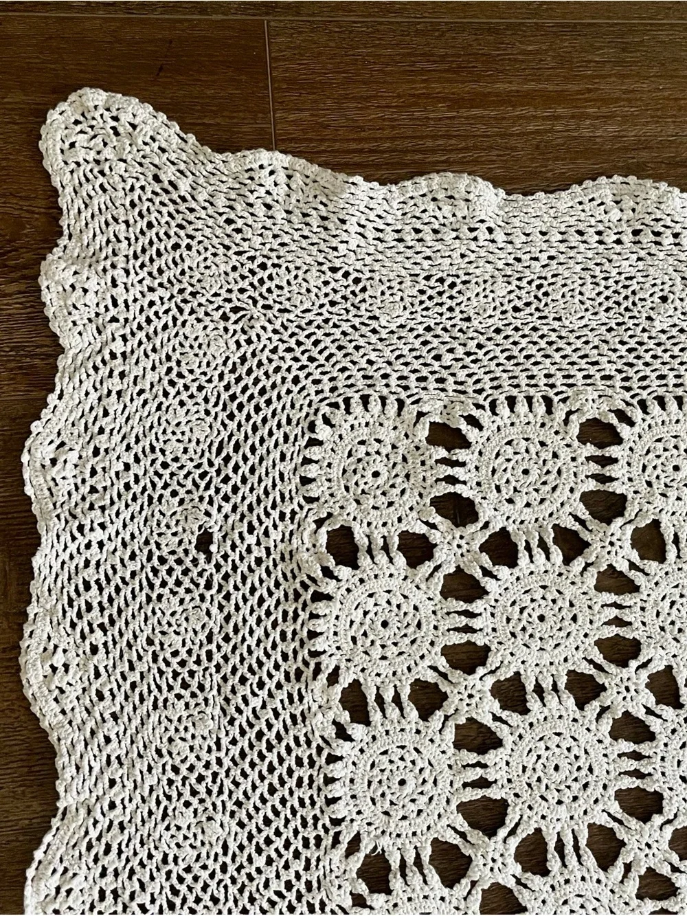 Handmade White Crochet Throw Blanket 50/86 Inches